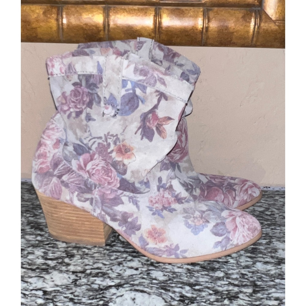 Mojo Moxy Floral Ankle Boots Women 10‎ Condition Boho Festival